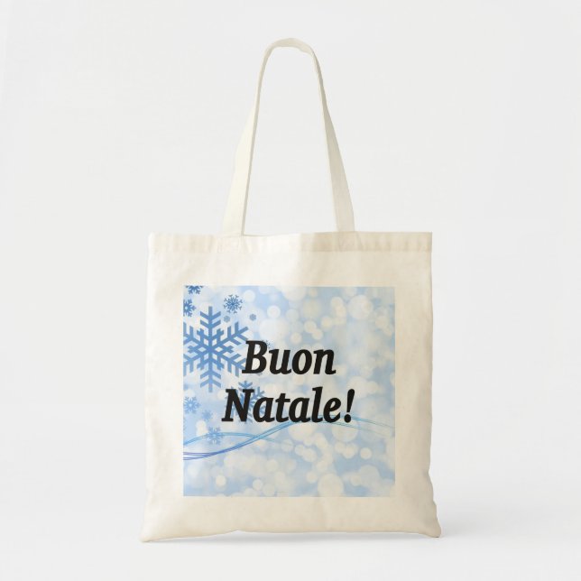 Bolsa Tote Buon Natale! Feliz Natal em Bf italiano (Frente)