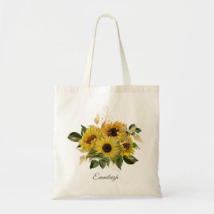 Bolsa Tote Buquê Belo Girassóis Amarelos Marrons