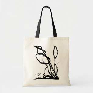 Bolsa Tote Buquê Blanc: Abstrato branco e preto