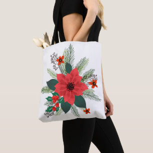 Bolsa Tote Buquê da poinsétia do Natal