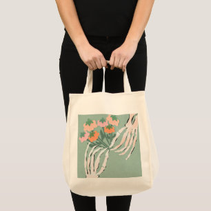 Bolsa Tote Buquê de Abóbora Esqueleto Halloween