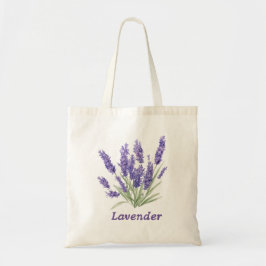 Bolsa Tote Buquê de Aquarela de Lavanda Vintage - 