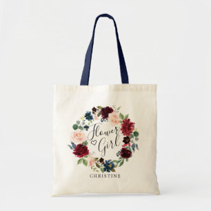 Bolsa Tote Buquê de Borgonha Flor