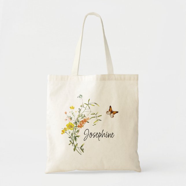 Bolsa Tote Buquê de flores silvestres Bridesmaid Tote Bag (Frente)