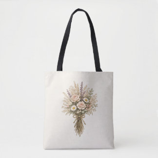 Bolsa Tote Buquê de Flores Silvestres Vintage