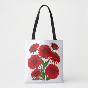 Bolsa Tote Buquê de Gérbera Vermelha