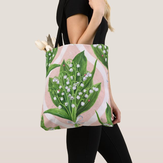Bolsa Tote Buquê de lilly das flores do vale a rosa (Close Up)