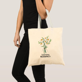 Bolsa Tote Buquê de Margaridas para Bênçãos de Aniversário de