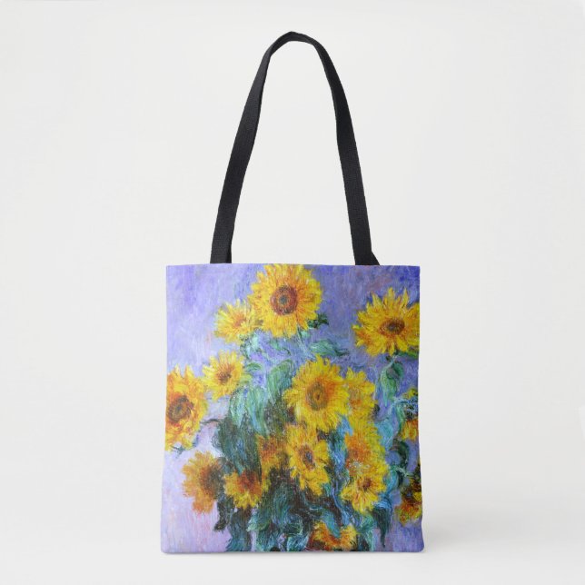 Bolsa Tote Buquê de Sunflower Claude Monet Fine Art (Frente)