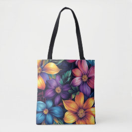 Bolsa Tote Buquê Floral Colorida