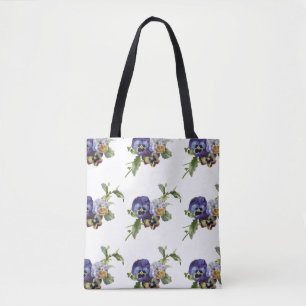 Bolsa Tote Buquê Floral de Pensée Vintage -