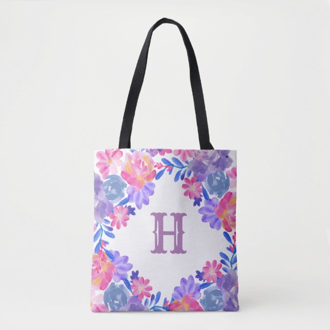 Bolsa Tote Buquê Floral Personalizado (Frente)