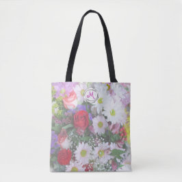 Bolsa Tote Buquê Floral Saco do Design Pastel