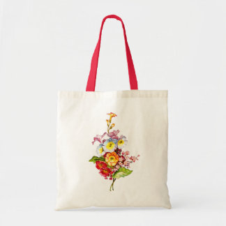 Bolsa Tote Buquê Primrose Colorida Vintage Floral Art Girly