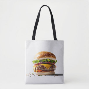 Bolsa Tote "Burger Design PNG com fundo branco para venda"