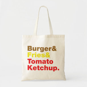Bolsa Tote Burger & Fries & Tomato Ketchup.