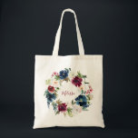 Bolsa Tote Burgundy e Marinho Bridesmaid Wedding Tote Bag<br><div class="desc">Clique em "Personalizar este modelo" para personalizar ainda mais. Você pode alterar o tamanho da fonte,  a cor da fonte e muito mais! Verifique mais de 1000 itens correspondentes em nosso compro :) casamento burgundy,  casamento marinho,  dama de honra,  madrinha de casamento,  noiva</div>