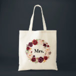 Bolsa Tote burgundy floral MRS bride<br><div class="desc">design floral e texto</div>