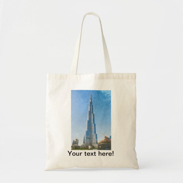 Bolsa Tote Burj Khalifa, pintura de Dubai (Frente)