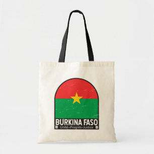 Bolsa Tote Burkina Faso Sinalizador Emblem Vintage