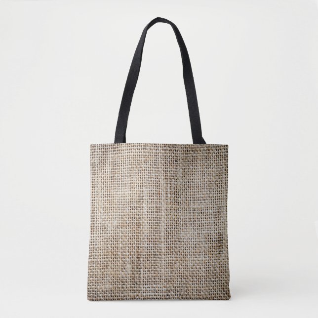 Bolsa Tote Burlap Hessian Background Texture (Frente)