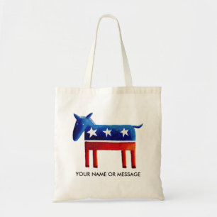 Bolsa Tote Burro Democrata Nome ou Mensagem Personalizada