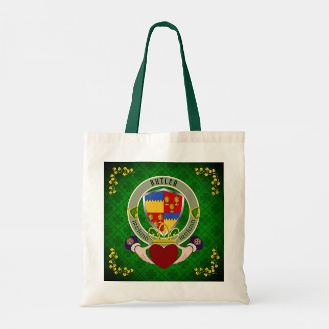 Bolsa Tote Butler Irish Shield & Claddagh Personalizado (Verso)