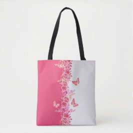 Bolsa Tote Butterfly Pink Botanical