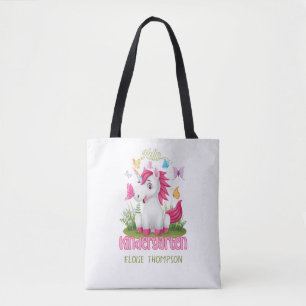 Bolsa Tote Butterfly Unicorn Jardim de Infância de volta à es