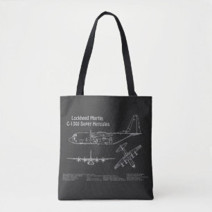 Bolsa Tote C-130 Hércules - Planos de bordo PD