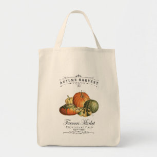 Bolsa Tote cabaças e abóbora modernas da queda do vintage