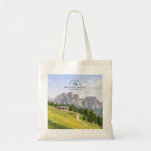 Cabana Alpina nos Dolomitas Aquarela Paisagem Natu