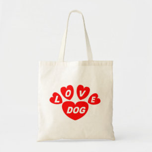 Bolsa Tote Cabana Amor Cachorro Vermelho