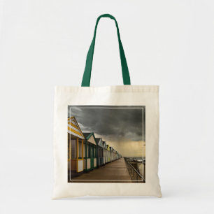 Bolsa Tote Cabanas da praia em uma tempestade Southwold do