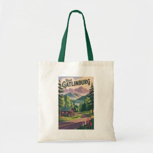 Bolsa Tote Cabanas Gatlinburg Tennessee Viagem Arte Vintage