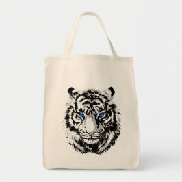 Bolsa Tote Cabeça Branca de Tigre - Saco de Toque de Tigre