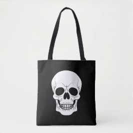 Bolsa Tote Cabeça Branca E Negra Maldita Halloween