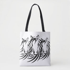 Bolsa Tote Cabeça de Cavalo Preto Branco