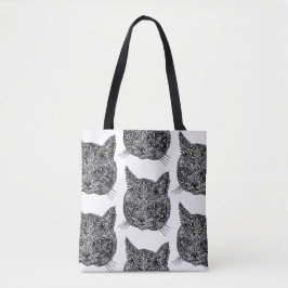 Bolsa Tote Cabeça de Gato Ornamental