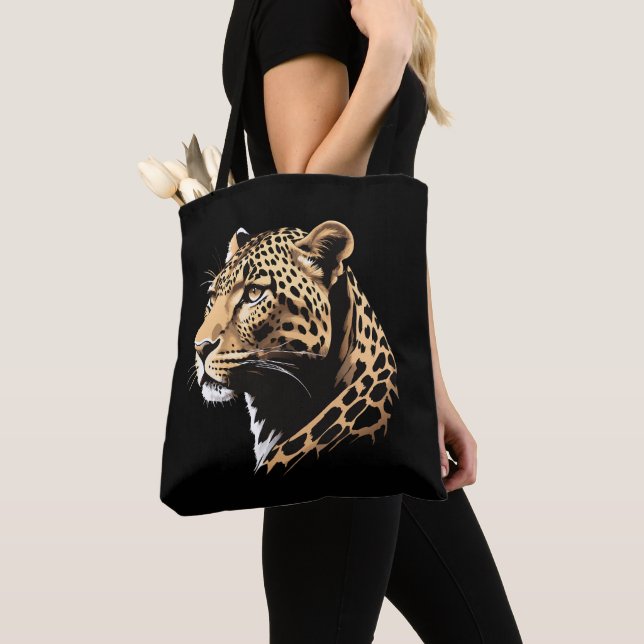 Bolsa Tote Cabeça de Leopardo (Close Up)