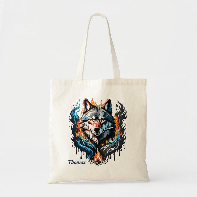 Bolsa Tote Cabeça de lobo majestoso (Frente)