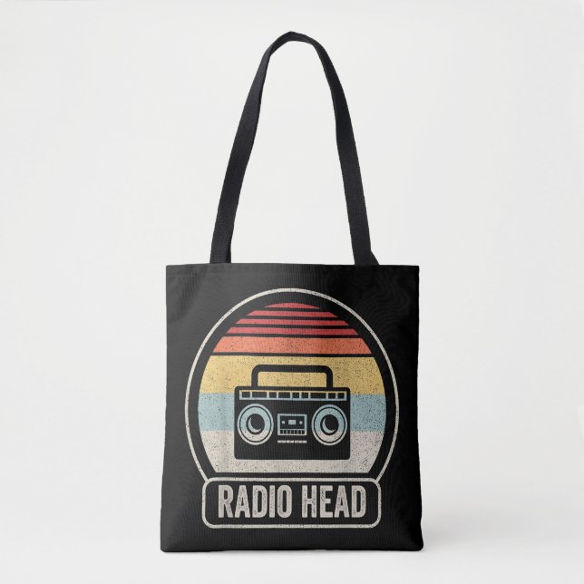 Bolsa Tote Cabeça de Rádio Retroativa Vintage (Frente)