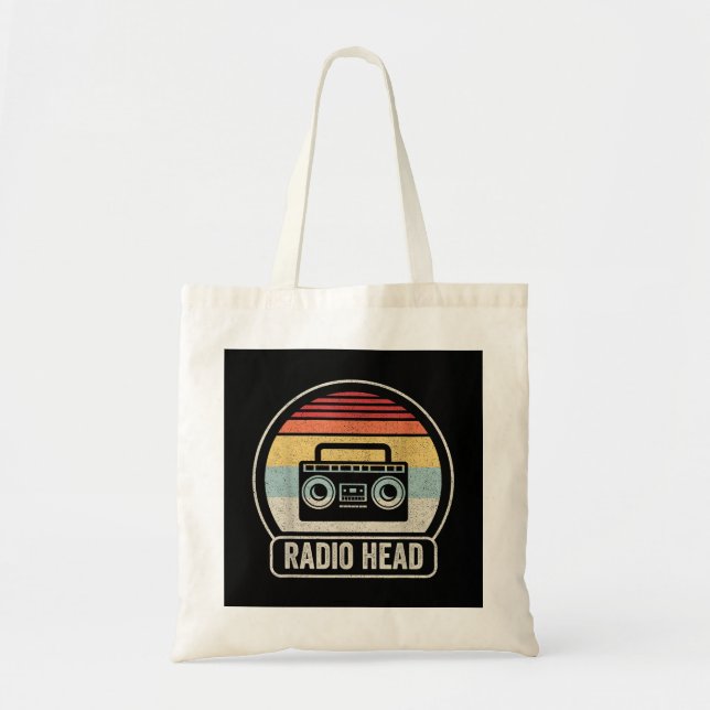 Bolsa Tote Cabeça de Rádio Retroativa Vintage (Frente)