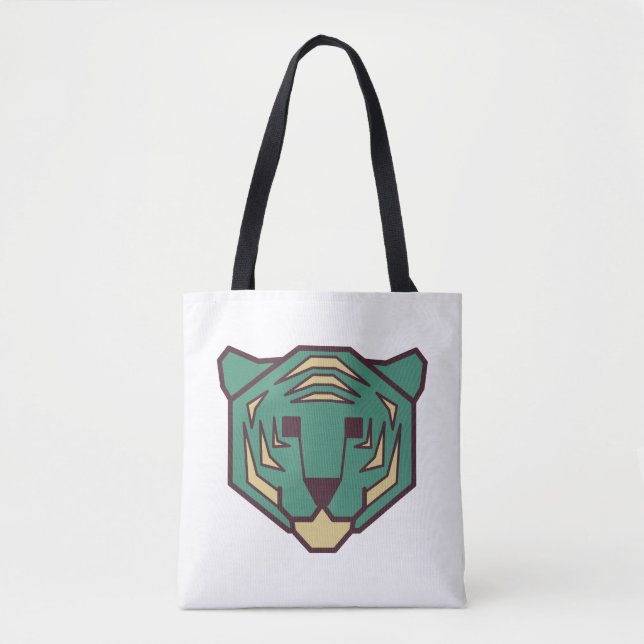 Bolsa Tote Cabeça de Tigre Azul (Frente)