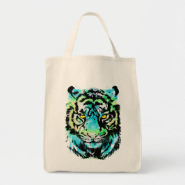 Bolsa Tote Cabeça de Tigre Azul - Saco de Toque de Tigre