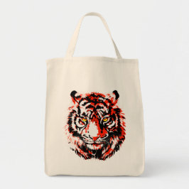 Bolsa Tote Cabeça de Tigre Vermelho - Saco de Tote de Tigre
