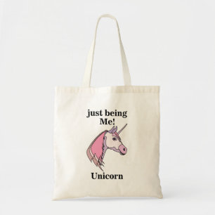 Bolsa Tote Cabeça de Unicórnio Rosa Roxo
