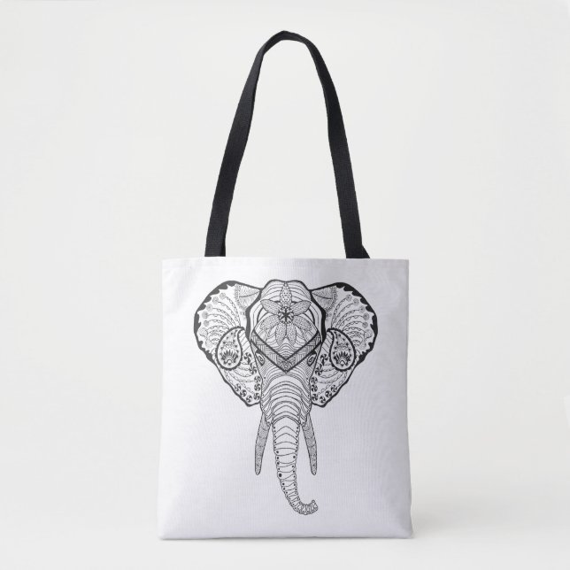 Bolsa Tote Cabeça inspirada 2 do elefante (Frente)