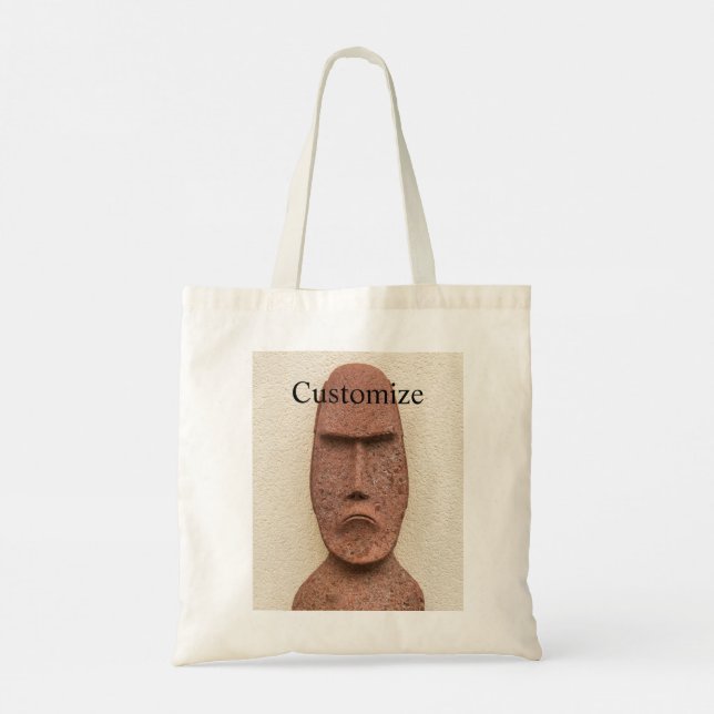 Bolsa Tote Cabeça Moai da Ilha de Páscoa Thunder_Cove (Verso)