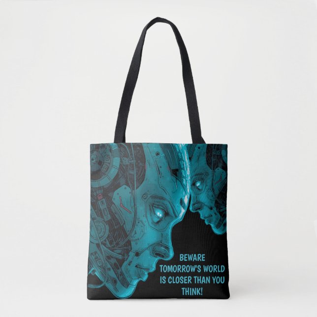 BOLSA TOTE CABEÇA ROBÓTICA CIBORGUE (Frente)